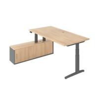 Hammerbacher Sitz-Stehschreibtisch VXBHM2C/EG/GG Eiche, Graphit