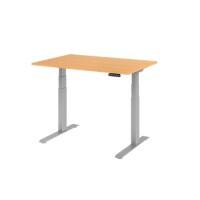 Hammerbacher VXDKB Sitz-Stehschreibtisch Buche C-Fuß 1.200 (B) x 800 (T) x 1.290 (H) mm Spanplatte, Stahl