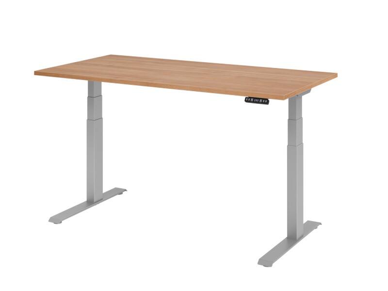 Hammerbacher VXDKB Sitz-Stehschreibtisch Walnuss C-Fuß 1.600 (B) x 800 (T) x 1.290 (H) mm Spanplatte, Stahl