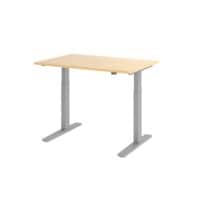 Hammerbacher VXMKA Sitz-Stehschreibtisch Ahorn C-Fuß 1.200 (B) x 800 (T) x 1.200 (H) mm Spanplatte, Stahl