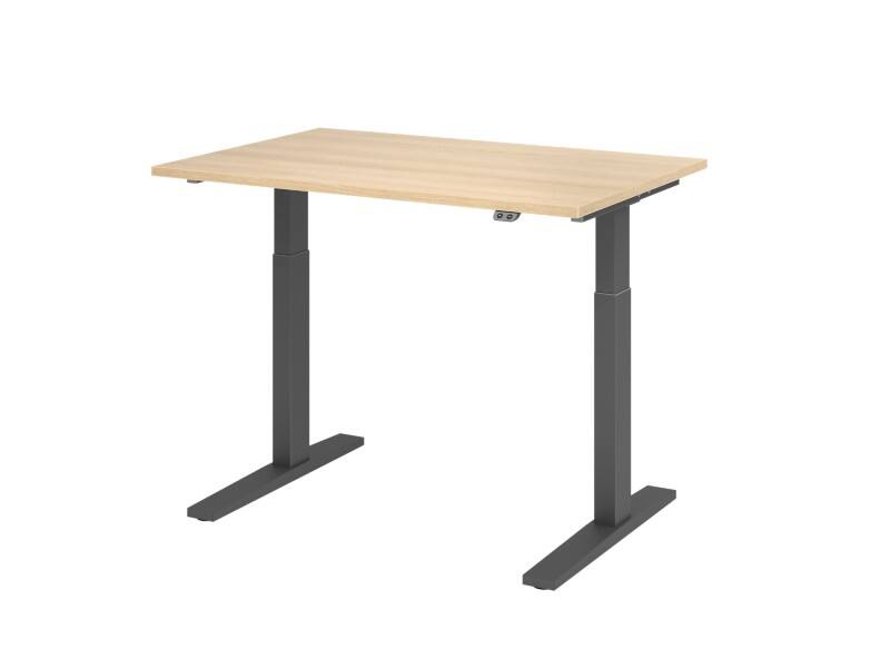 Hammerbacher VXMKA Sitz-Stehschreibtisch Eiche C-Fuß 1.200 (B) x 800 (T) x 1.200 (H) mm Spanplatte, Stahl