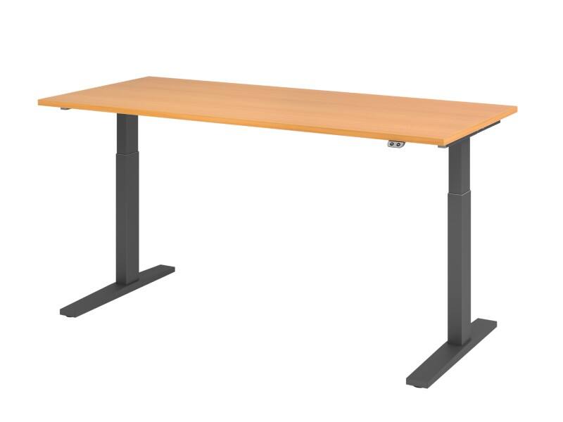 Hammerbacher VXMKA Sitz-Stehschreibtisch Buche C-Fuß 1.800 (B) x 800 (T) x 1.200 (H) mm Spanplatte, Stahl