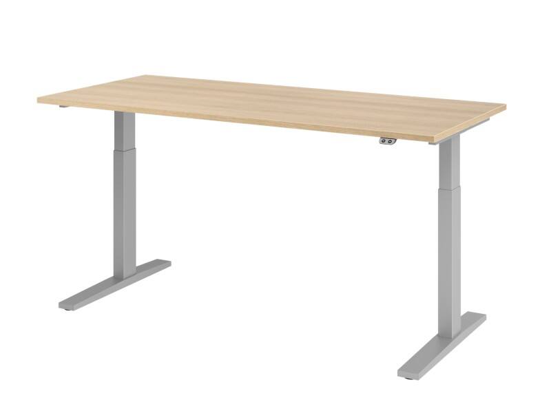 Hammerbacher VXMKA Sitz-Stehschreibtisch Eiche C-Fuß 1.800 (B) x 800 (T) x 1.200 (H) mm Spanplatte, Stahl