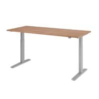 Hammerbacher VXMKA Sitz-Stehschreibtisch Walnuss C-Fuß 1.800 (B) x 800 (T) x 1.200 (H) mm Spanplatte, Stahl