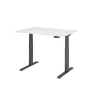 Hammerbacher VXDKB Sitz-Stehschreibtisch Weiß C-Fuß 1.200 (B) x 800 (T) x 1.290 (H) mm Spanplatte, Stahl