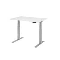 Hammerbacher VXDKB Sitz-Stehschreibtisch Weiß C-Fuß 1.200 (B) x 800 (T) x 1.290 (H) mm Spanplatte, Stahl