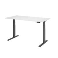 Hammerbacher VXDKB Sitz-Stehschreibtisch Weiß C-Fuß 1.600 (B) x 800 (T) x 1.290 (H) mm Spanplatte, Stahl