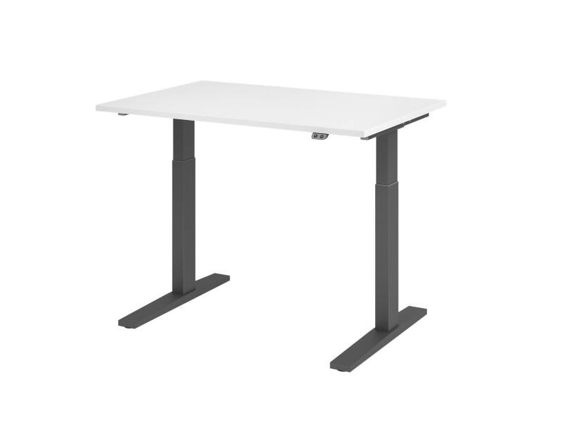 Hammerbacher VXMKA Sitz-Stehschreibtisch Weiß C-Fuß 1.200 (B) x 800 (T) x 1.200 (H) mm Spanplatte, Stahl