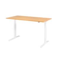 Hammerbacher VXMKA Elektrisch Höhenverstellbar Sitz-Stehschreibtisch Buche C-Fuß 1.600 (B) x 800 (T) x 1.200 (H) mm Spanplatte, Stahl
