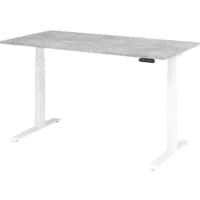 Hammerbacher VXDKB Elektrisch Höhenverstellbar Sitz-Stehschreibtisch Grau C-Fuß 1.600 (B) x 800 (T) x 1.290 (H) mm Spanplatte, Stahl