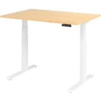 Hammerbacher VXDKB Elektrisch Höhenverstellbar Sitz-Stehschreibtisch Ahorn C-Fuß 1.200 (B) x 800 (T) x 1.290 (H) mm Spanplatte, Stahl