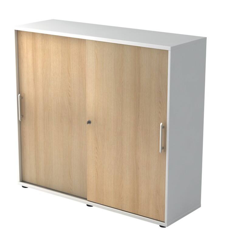 Hammerbacher Rollcontainer-Schrank 1753S RE Eiche, Weiß 1.200 x 400 x 1.100 mm