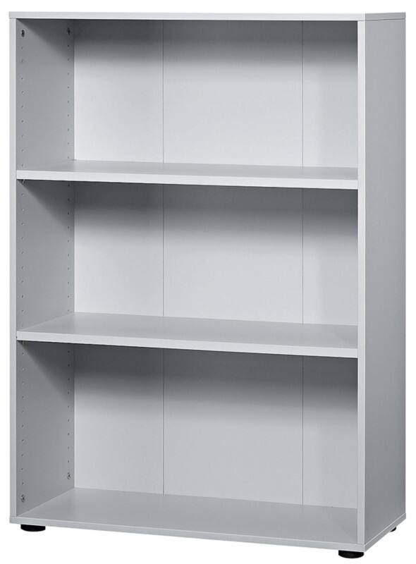 Hammerbacher Matrix Melaminharzbeschichtete Spanplatte Regal 2 Fachböden 800 x 330 x 1.144 mm Grau Buche