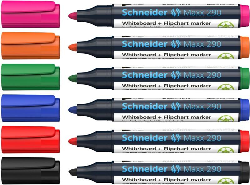 Schneider Maxx 290 96082000 Whiteboard-Marker Färbig sortiert Breit Filzspitze 2 - 3 mm 6 Stück