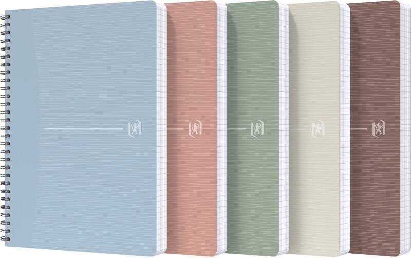 OXFORD My Rec’Up Notizbuch DIN A5 Kariert Doppeldraht Matt Lackierter Karton Farbig sortiert Nicht gelocht 180 Seiten 5 Stück à 90 Blatt