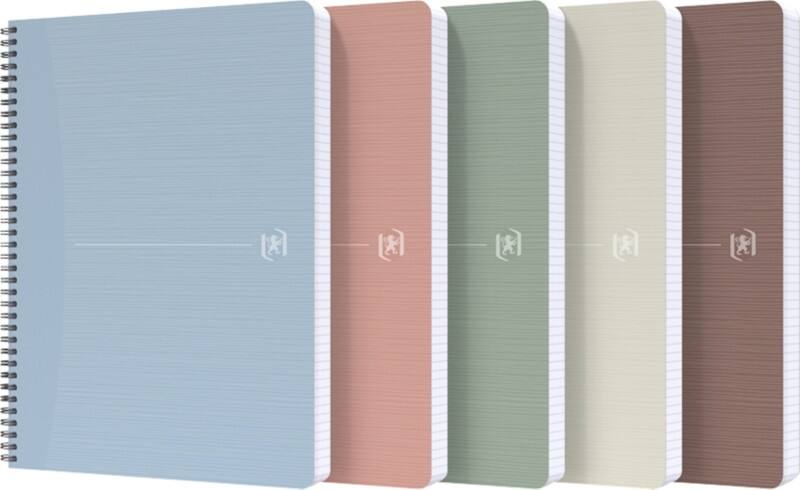 OXFORD My Rec’Up Notizbuch DIN A4 Kariert Doppeldraht Matt Lackierter Karton Farbig sortiert Nicht gelocht 180 Seiten 5 Stück à 90 Blatt