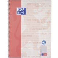 OXFORD Collegeblock DIN A4+ Kariert Spirale Kunststoff beschichteter Karton Rot Perforiert 160 Seiten