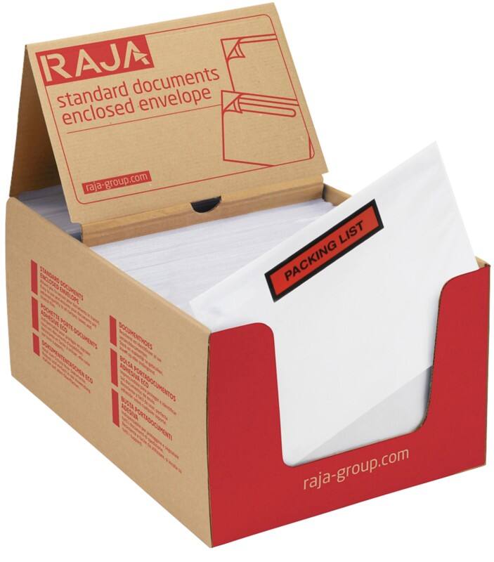 RAJA Selbstklebend Dokumententaschen C5 PE (Polyethylen), Silikonpapier Transparent 22 (B) x 16 (H) cm 1000 Stück