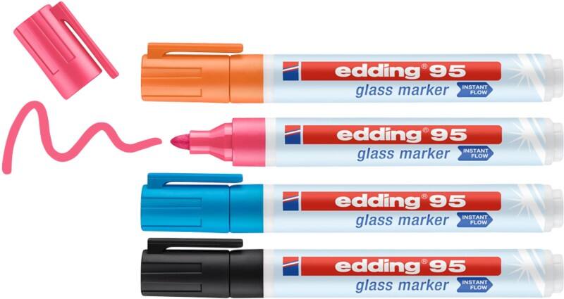 edding Glasmarker e-95 Filzspitze 1,5-3 mm Färbig Sortiert