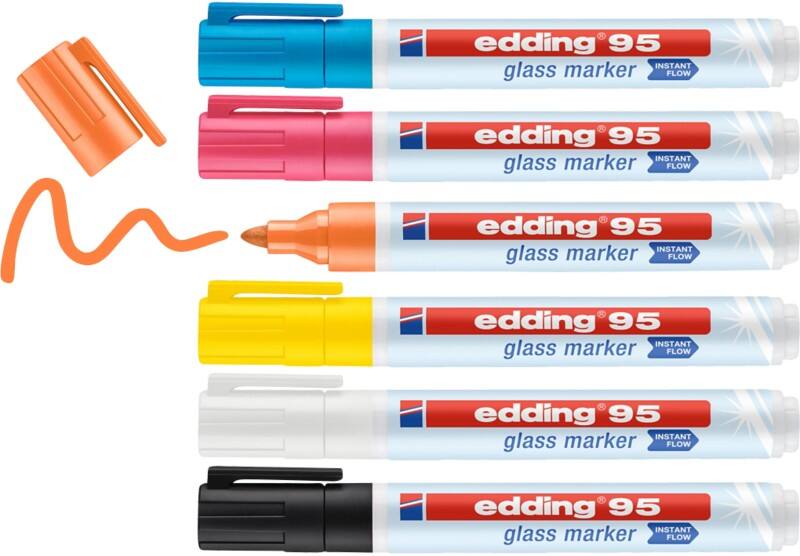 edding Glasmarker e-95 Filzspitze 1,5-3 mm Färbig Sortiert