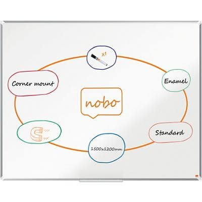Nobo Premium Plus Whiteboard 1915147 Wandmontiert Magnetisch Emaille 150 x 120 cm