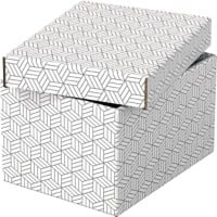 Esselte Home Aufbewahrungs- und Geschenkbox 628280 Klein 100% Recycelter Karton Weiß 200 x 255 x 150 mm 3 Stück