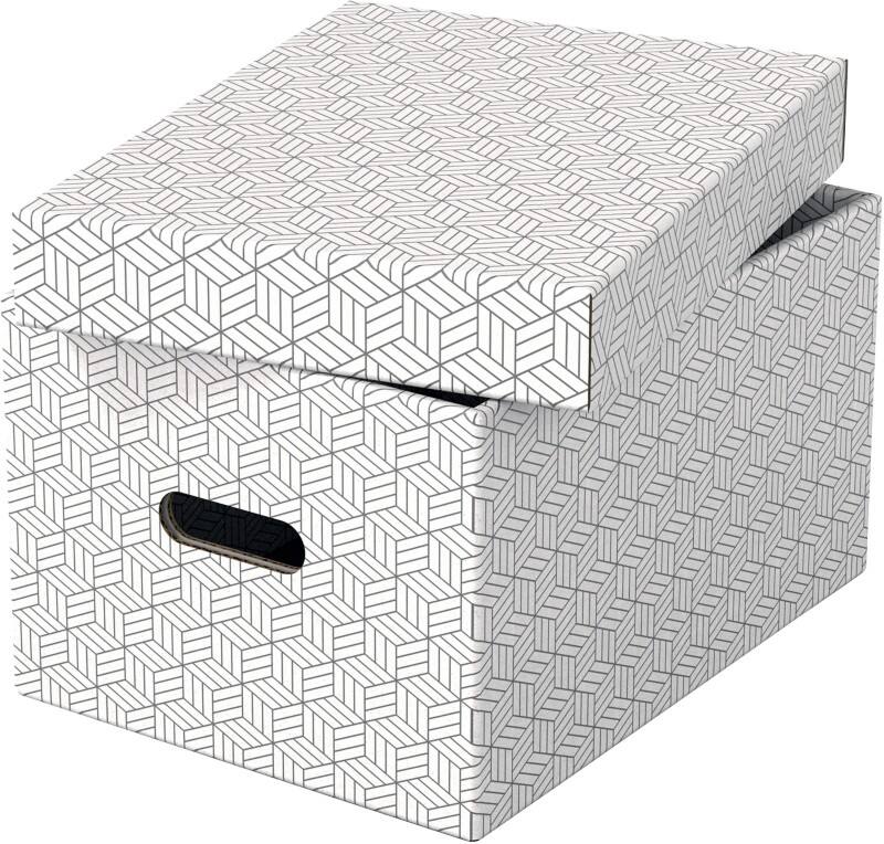 Esselte Home Aufbewahrungsbox 628282 Medium 100 % recycelter Karton Weiß 265 x 365 x 205 mm 3 Stück