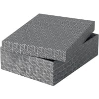 Esselte Home Aufbewahrungs- und Geschenkbox 628285 Mittel Flach 100% Recycelter Karton Grau 265 x 360 x 100 mm 3 Stück