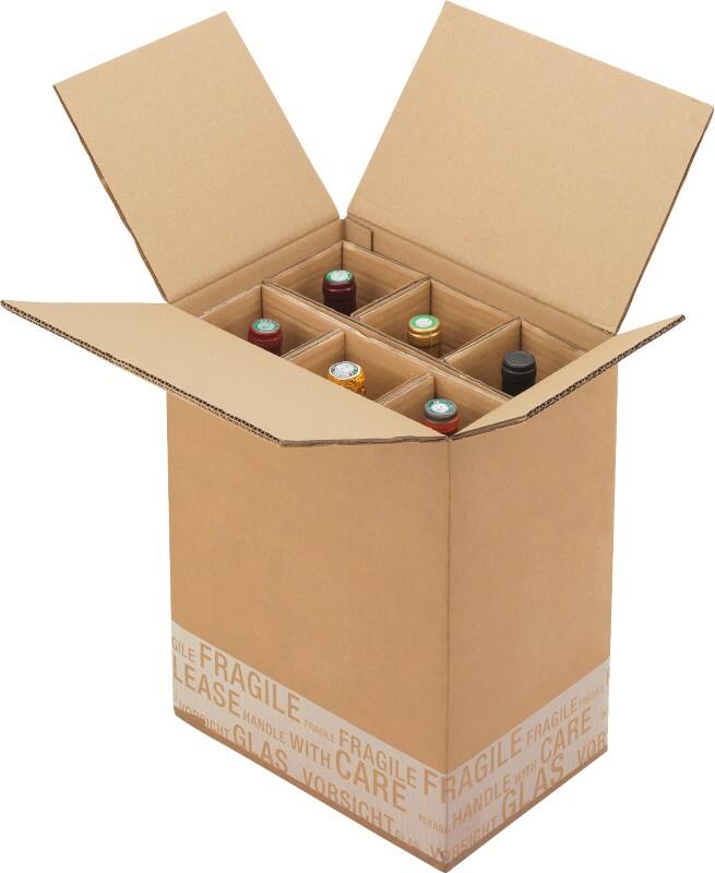 RAJA Flaschenversandkarton 2-wellig Pappe 210 (B) x 380 (T) x 305 (H) mm Braun 10 Stück