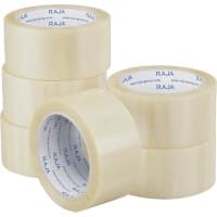 RAJA Verpackungsklebeband Transparent 50 mm x 66 m (L) PP (Polypropylen) 6 Stück