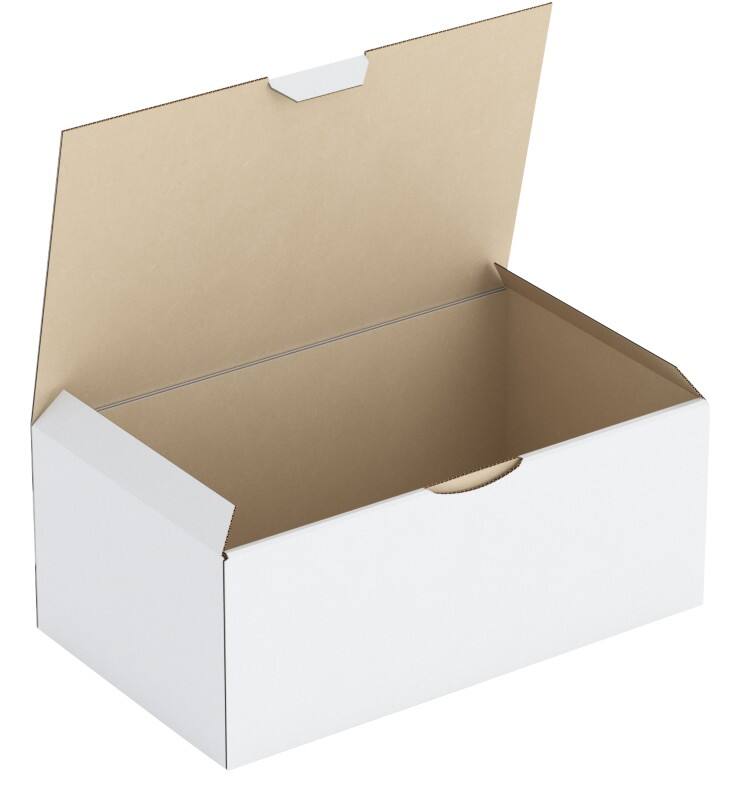 RAJA Versandkarton 1-wellig Pappe 150 (B) x 100 (T) x 250 (H) mm Weiß 50 Stück