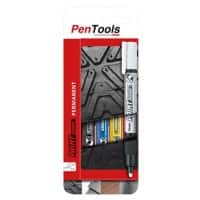 Pentel MMP20 Lackmarker Bullet 4 Blau, Gelb, Schwarz, Weiß 4 Stück