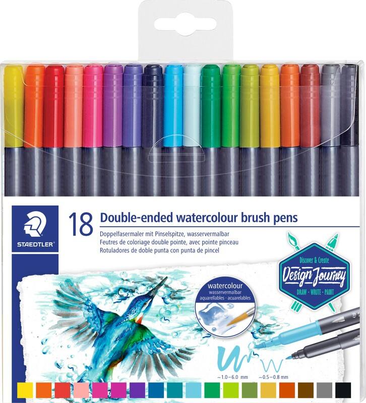 STAEDTLER Aquarell Kalligraphie-Stift Färbig Sortiert 18 Stück