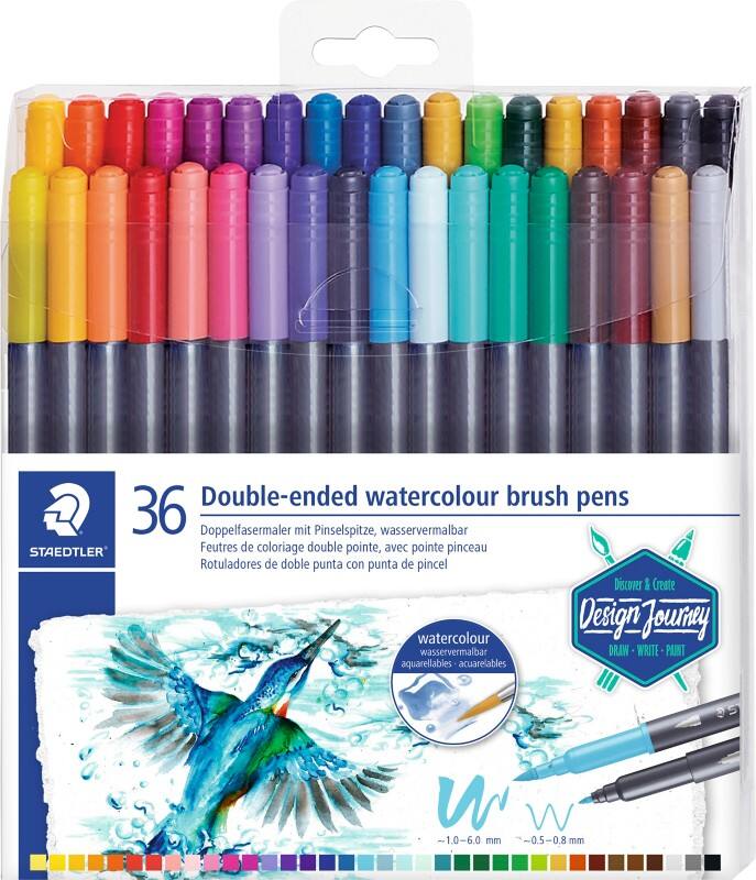 STAEDTLER Aquarell Kalligraphie-Stift Färbig sortiert 36 Stück
