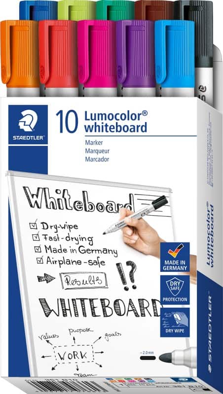 STAEDTLER Whiteboard-Marker Rundspitze Färbig sortiert 10 Stück