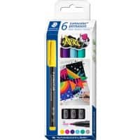 STAEDTLER Lumocolor OHP-Marker Rundspitze Medium Farbig sortiert Nicht nachfüllbar 6 Stück