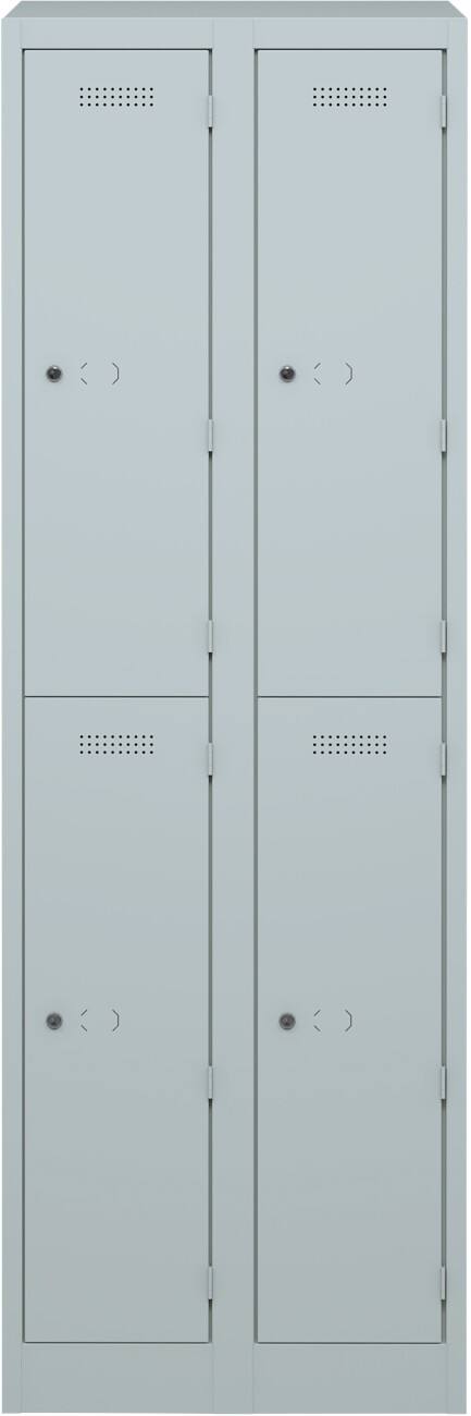 Bisley Primary Stahl Schließfach 2 Türen 2 abteile 1.200 x 500 x 1.800 mm Hellgrau