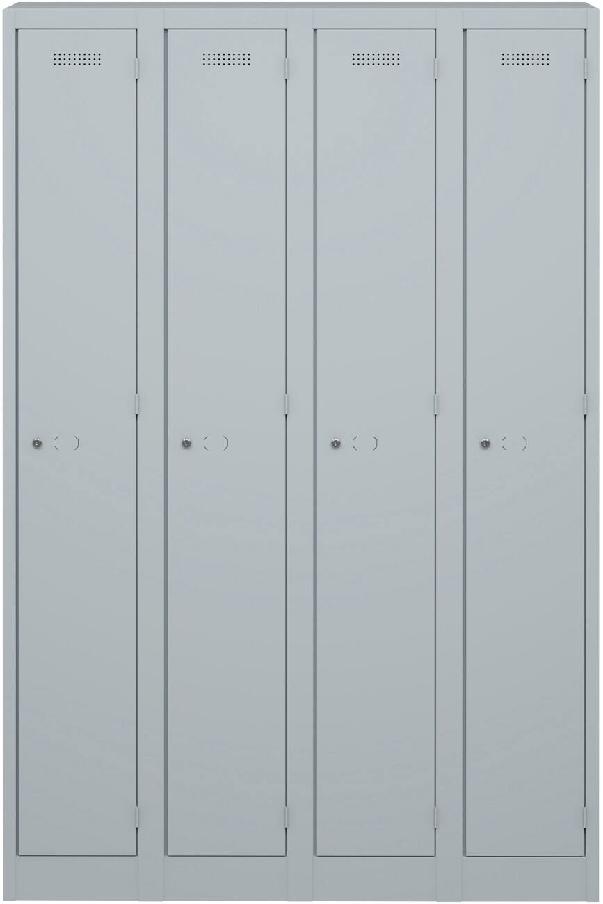 Bisley Primary Stahl Schließfach 1 Tür 4 abteile 900 x 500 x 1.800 mm Hellgrau