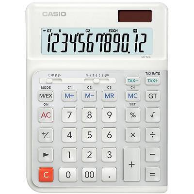 Casio Tischrechner DE-12E-WE 12-stelliges Display Weiß