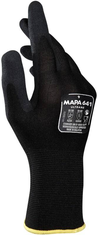 Mapa Professional Ultrane 641 Nicht Einweg Arbeitshandschuhe Nitril Ungepudert Extra Large (XL) Schwarz 2 Handschuhe