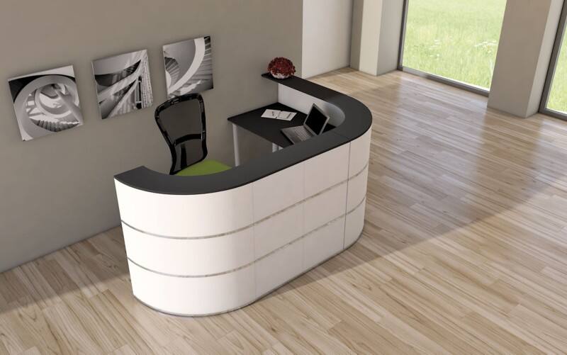 Kerkmann Empfangstisch Anthrazit, Weiß 2600 x 1.800 x 1100 mm