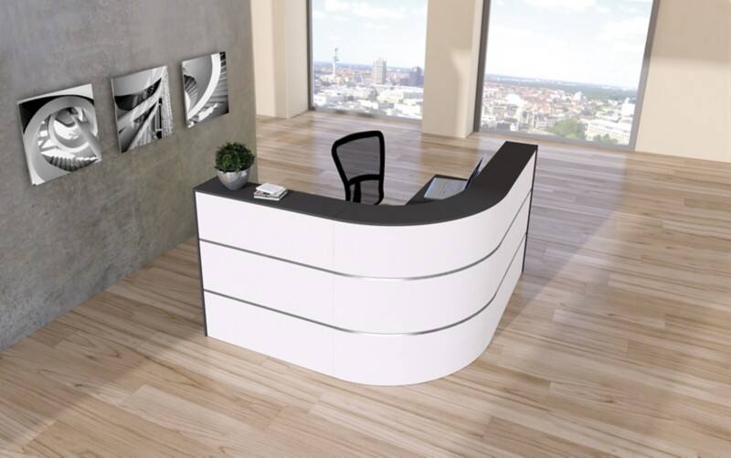 Kerkmann Empfangstisch Anthrazit, Weiß 1.800 x 950 x 1.100 mm