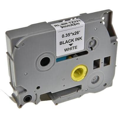 P-touch Beschriftungsband Kompatibel Brother TZe-221 5BRT221-WT Selbsthaftend Schwarz auf Weiß 9 mm x 8 m