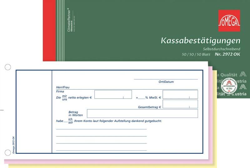 OMEGA Kassabestätigung Spezial Perforiert 5 Stück à 3x50 Blatt