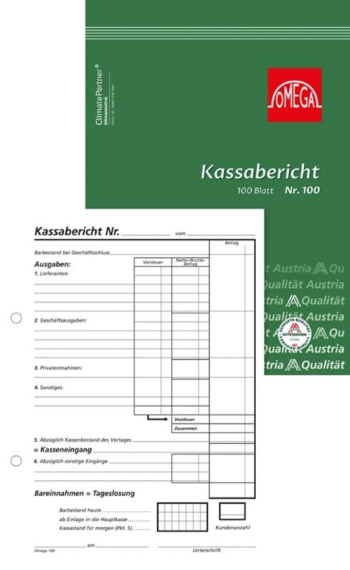 OMEGA Kassenbuch DIN A5 Perforiert 5 Stück à 100 Blatt