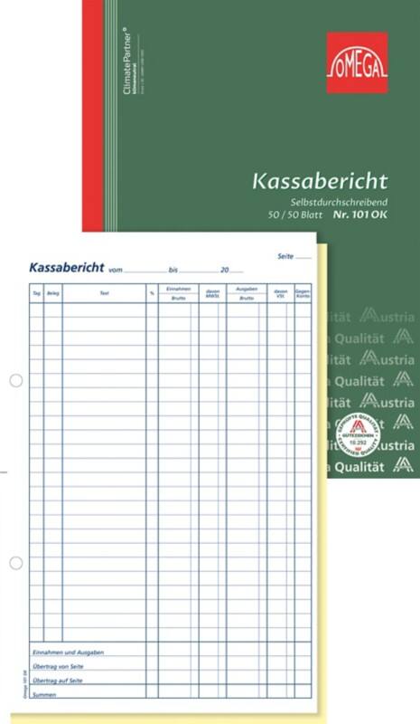 OMEGA Kassenbuch DIN A4 Perforiert 5 Stück à 2x50 Blatt
