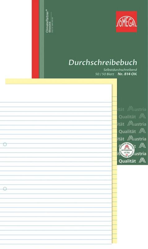 OMEGA Durchschreibebuch DIN A4 Perforiert 5 Stück à 2x50 Blatt
