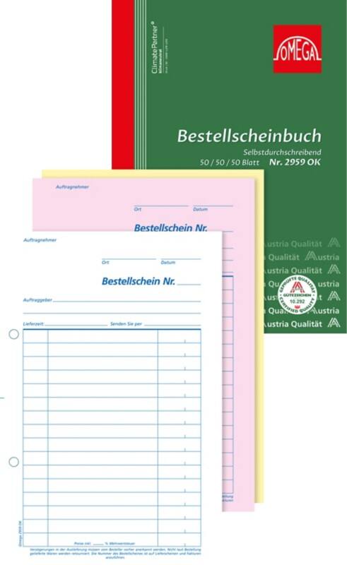 OMEGA Bestellungsformulare DIN A5 Perforiert 5 Stück à 3x50 Blatt
