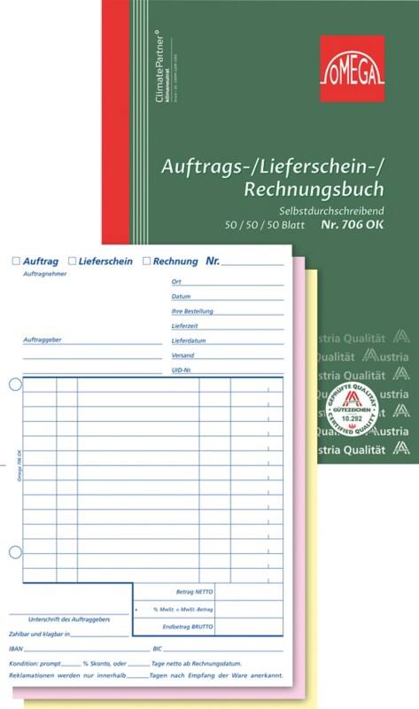 OMEGA Auftragsbuch DIN A5 Perforiert 5 Stück à 3x50 Blatt