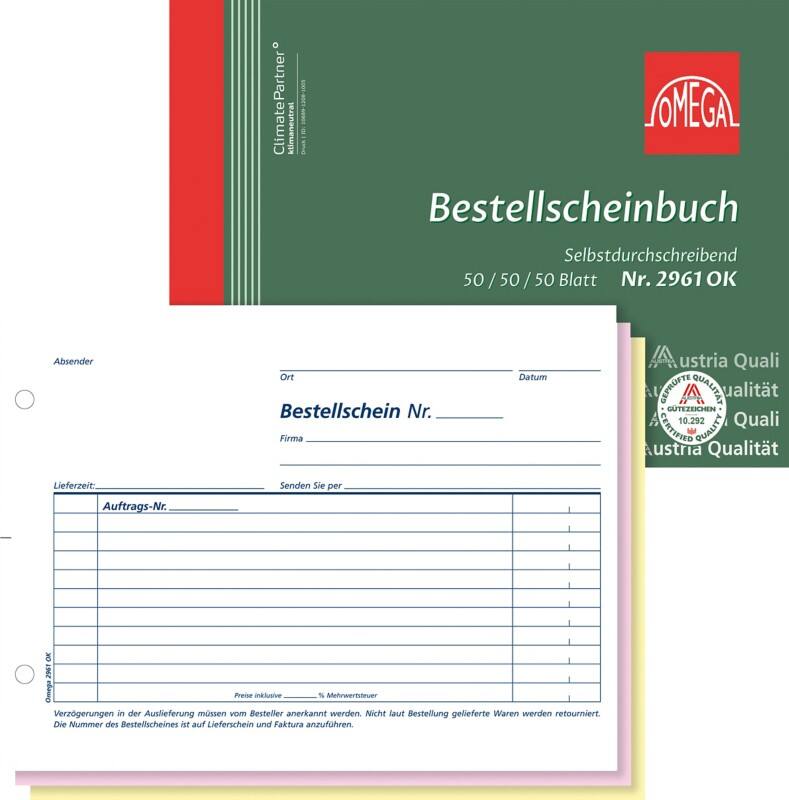 OMEGA Bestellungsformulare DIN A5 Perforiert 5 Stück à 3x50 Blatt